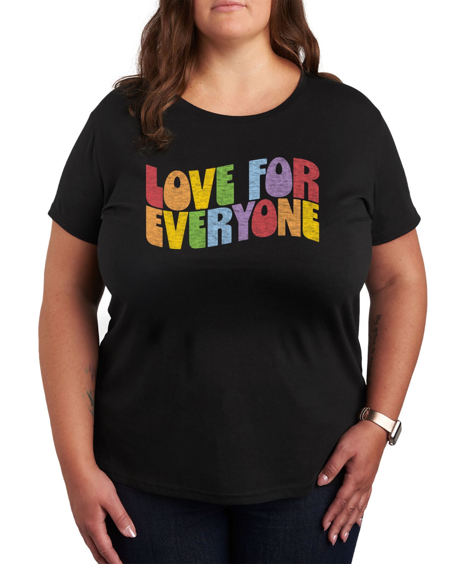 Hybrid Apparel Trendy Plus Size Pride Love for Everyone Graphic T-Shirt