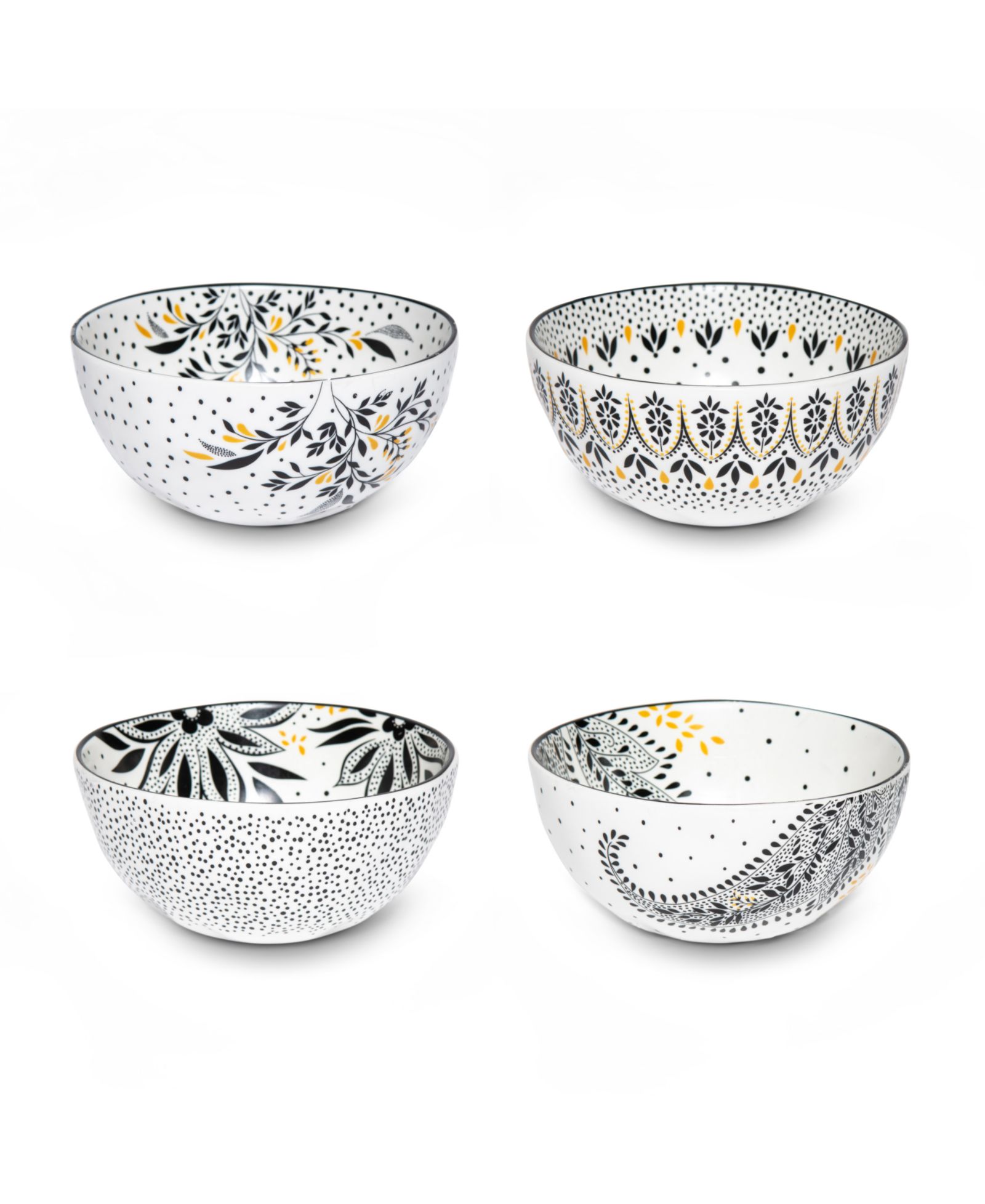 Набор рисовых чаш Portmeirion Sara Miller Artisanne Noir, 4 шт.