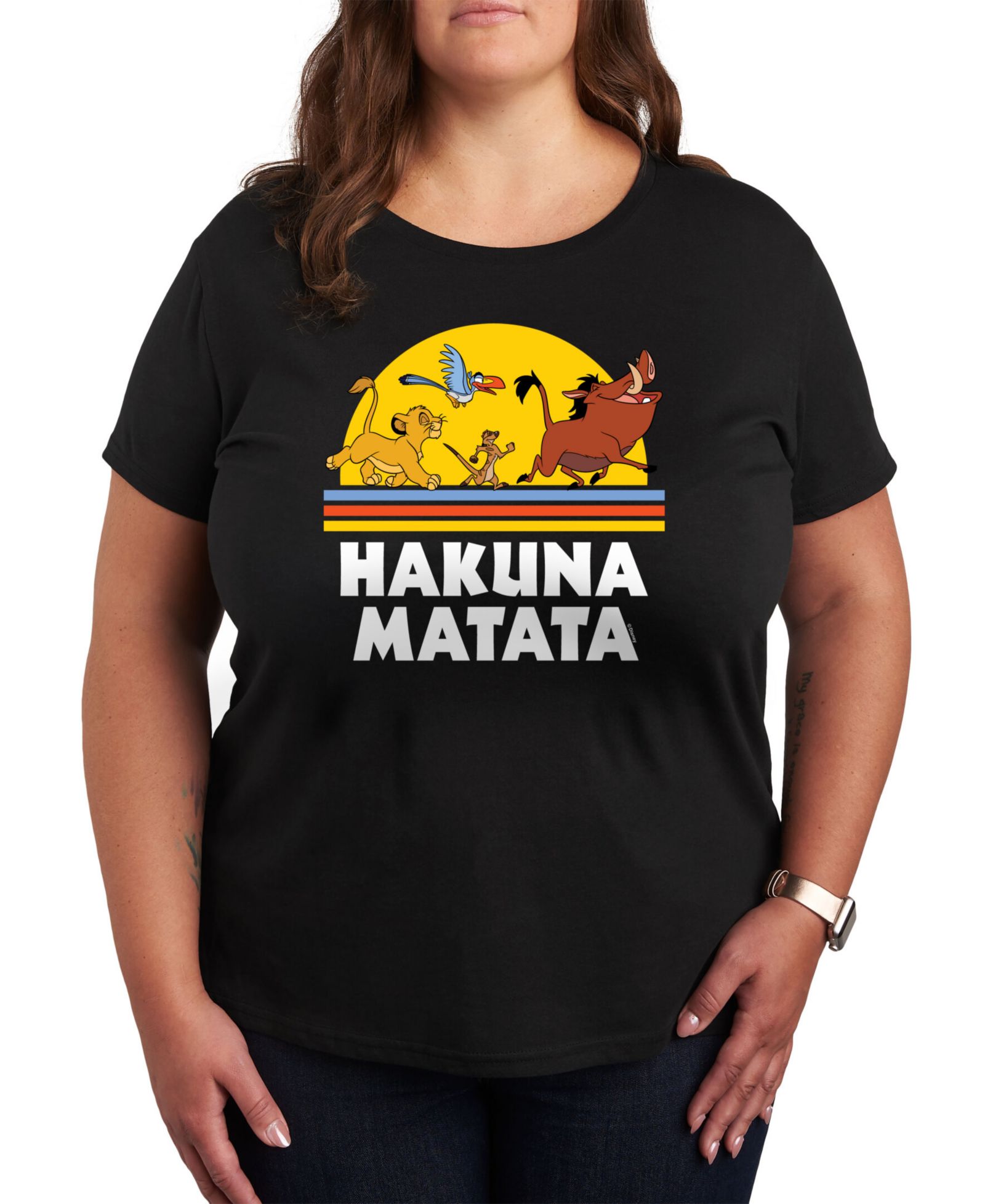 Hybrid Apparel Trendy Plus Size The Lion King Hakuna Matata Graphic T-Shirt