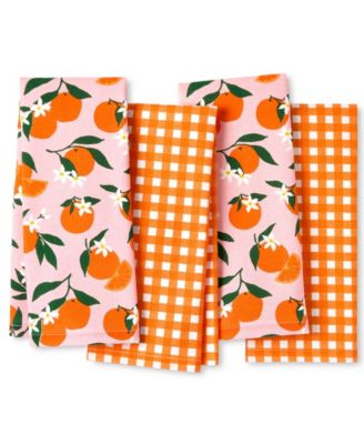 Kate Spade New York Кухонное полотенце Squeeze the Day и Spring Gingham 4-Pack