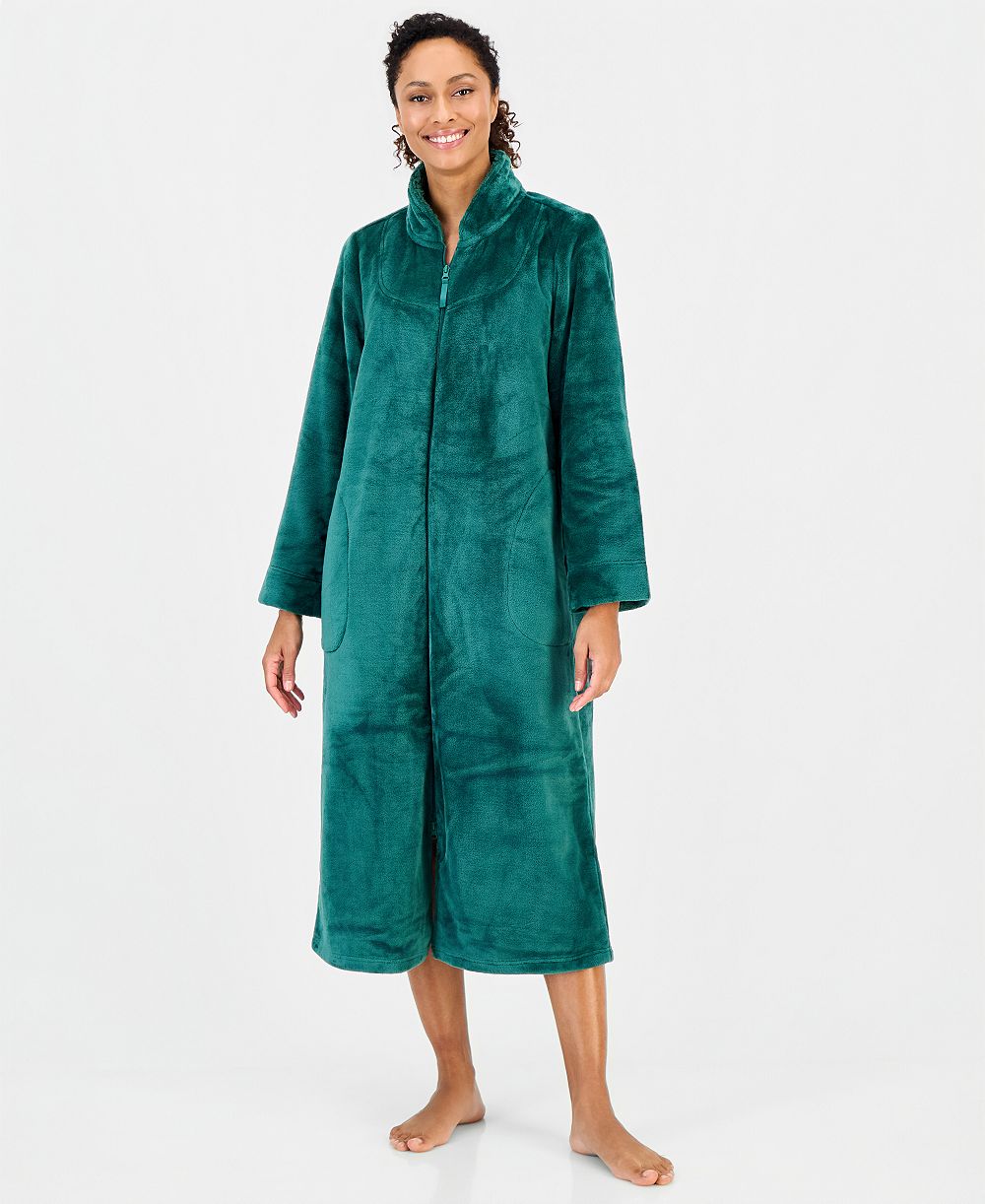 Charter Club Women's Long Plush Zip-Front Robe, Created for Macy's