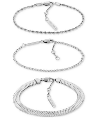 Calvin Klein набор браслетов из нержавеющей стали 3 шт., с цепочкой