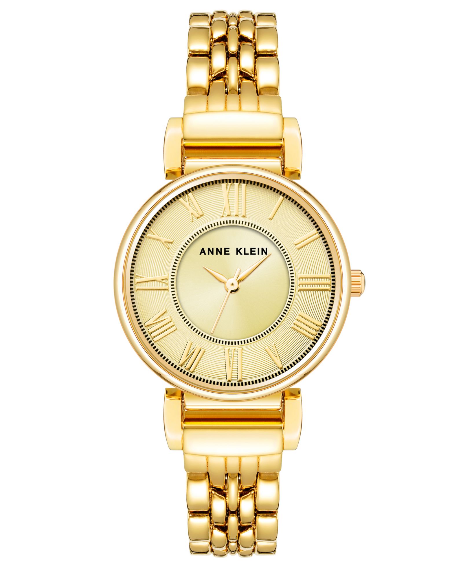 Женские наручные часы Anne Klein с кварцевым механизмом, золотистый сплав, браслет из звеньев, 30 мм