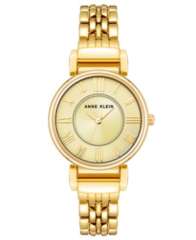 Женские наручные часы Anne Klein с кварцевым механизмом, золотистый сплав, браслет из звеньев, 30 мм