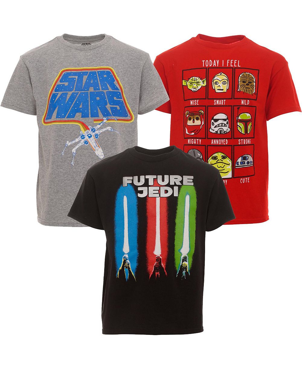 Star Wars Boys' 14-20 3-Pack Short Sleeve T-Shirts