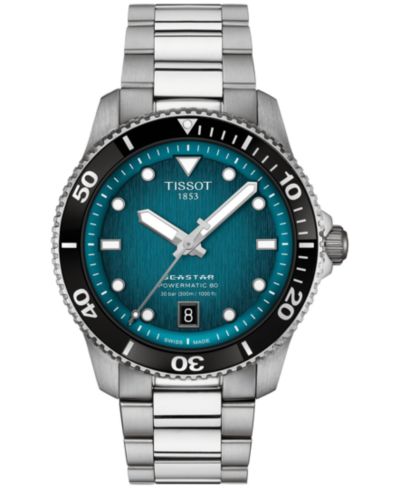 Tissot Мужские швейцарские автоматические часы Seastar 1000 Powermatic 80 из нержавеющей стали 40mm