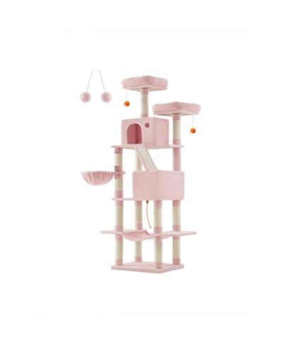 Cat Tree, Cat Tower, Condo with Hammock, Basket, Scratching Posts