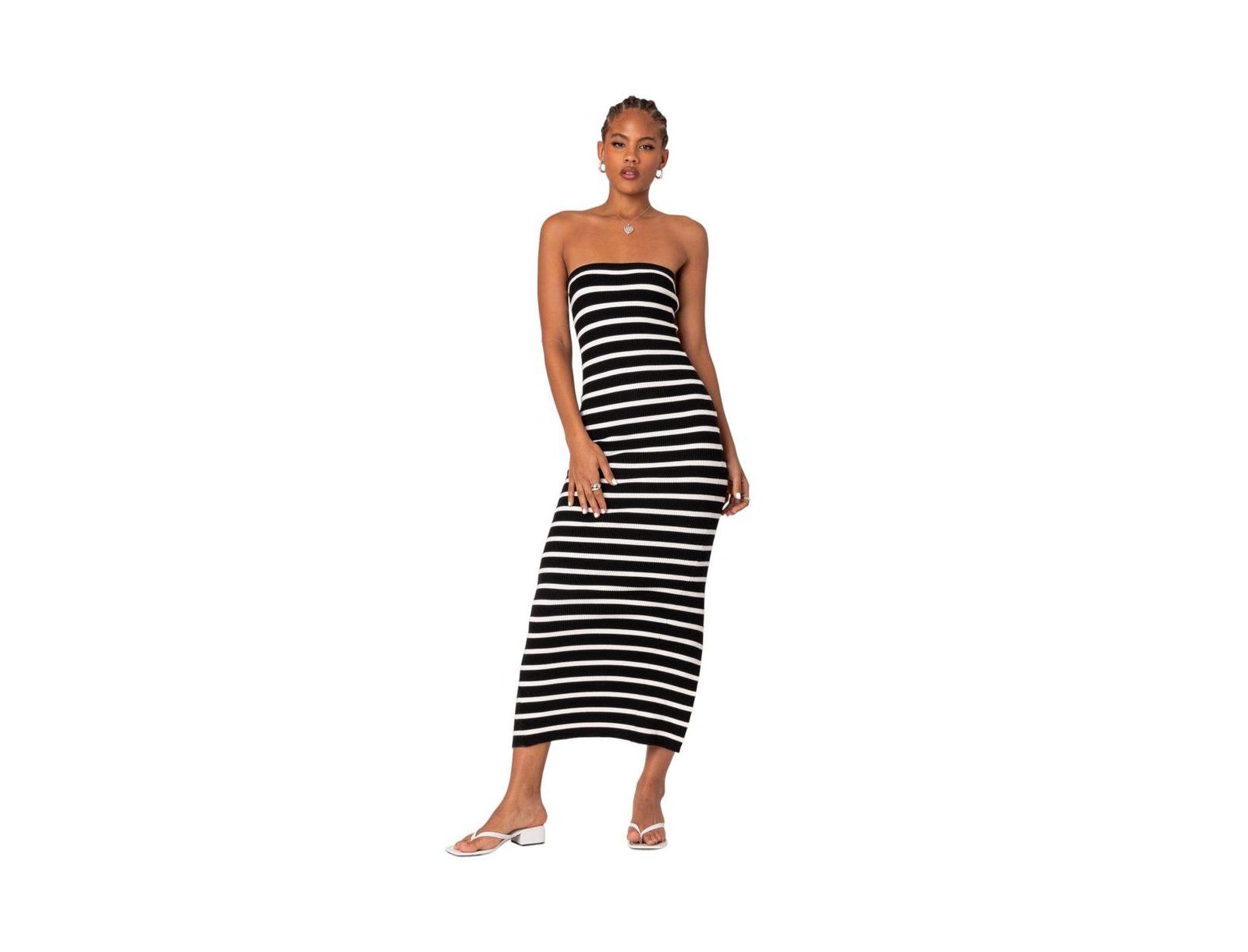 Edikted Women's Knit Back Slitted Maxi Dress