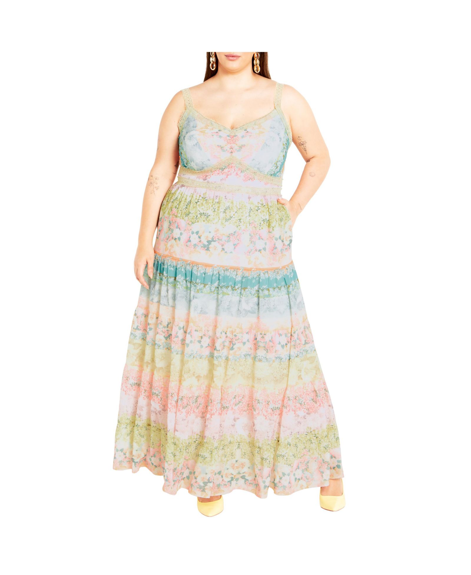 Женское платье макси CITY CHIC Plus Size Augustine