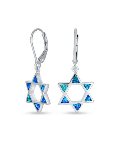 Bling Jewelry серьги-подвески со звездой Давида из стерлингового серебра