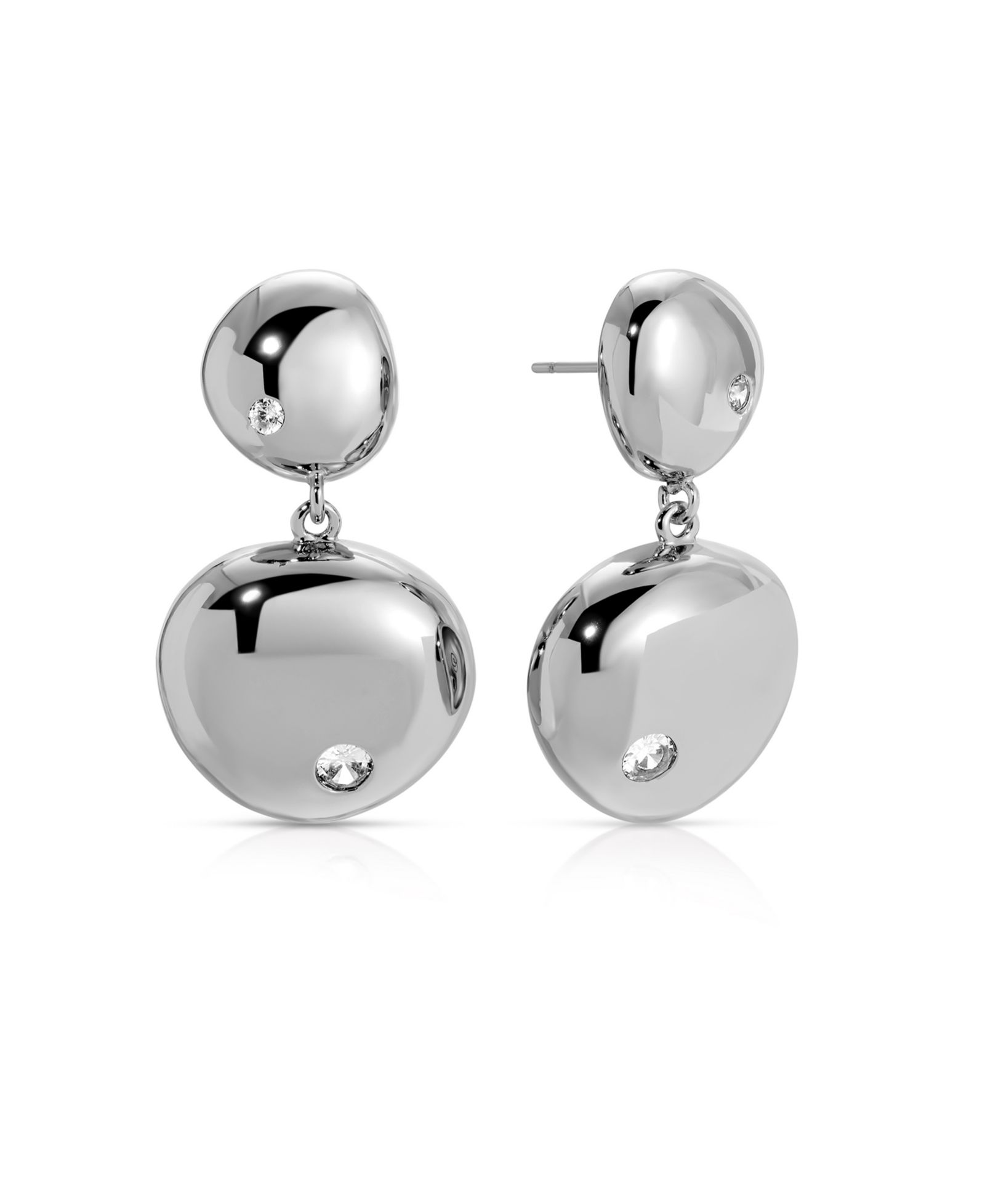 Серьги Ettika Polished Double Pebble Drop Earrings
