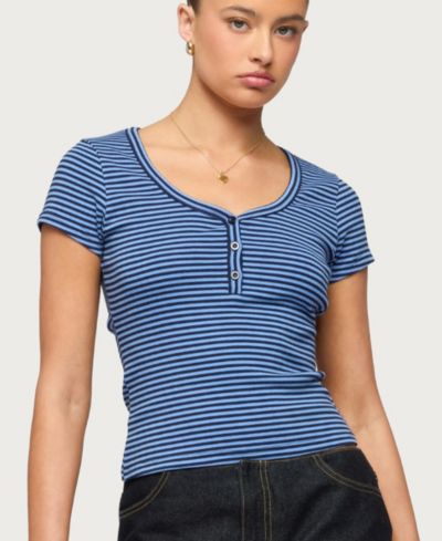 Футболка женская Edikted Kady Striped Henley