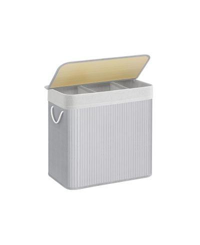 3 Compartment Laundry Hamper 39.6 Gallons for Easy Clothes Sorting and Storage