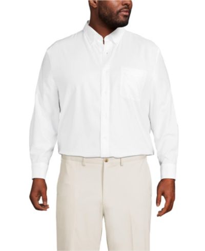 Lands' End Women's Men's Big and Tall Traditional Fit Solid No Iron Supima Oxford Dress Shirt