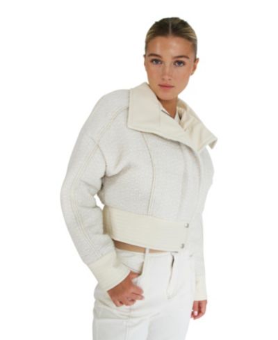 Belle & Bloom Women's Mad Love Cropped Bomber Jacket