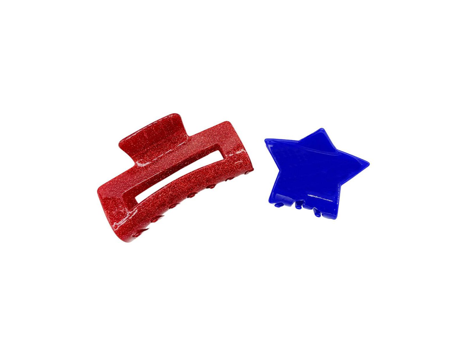 Набор заколок Red + Blue Star