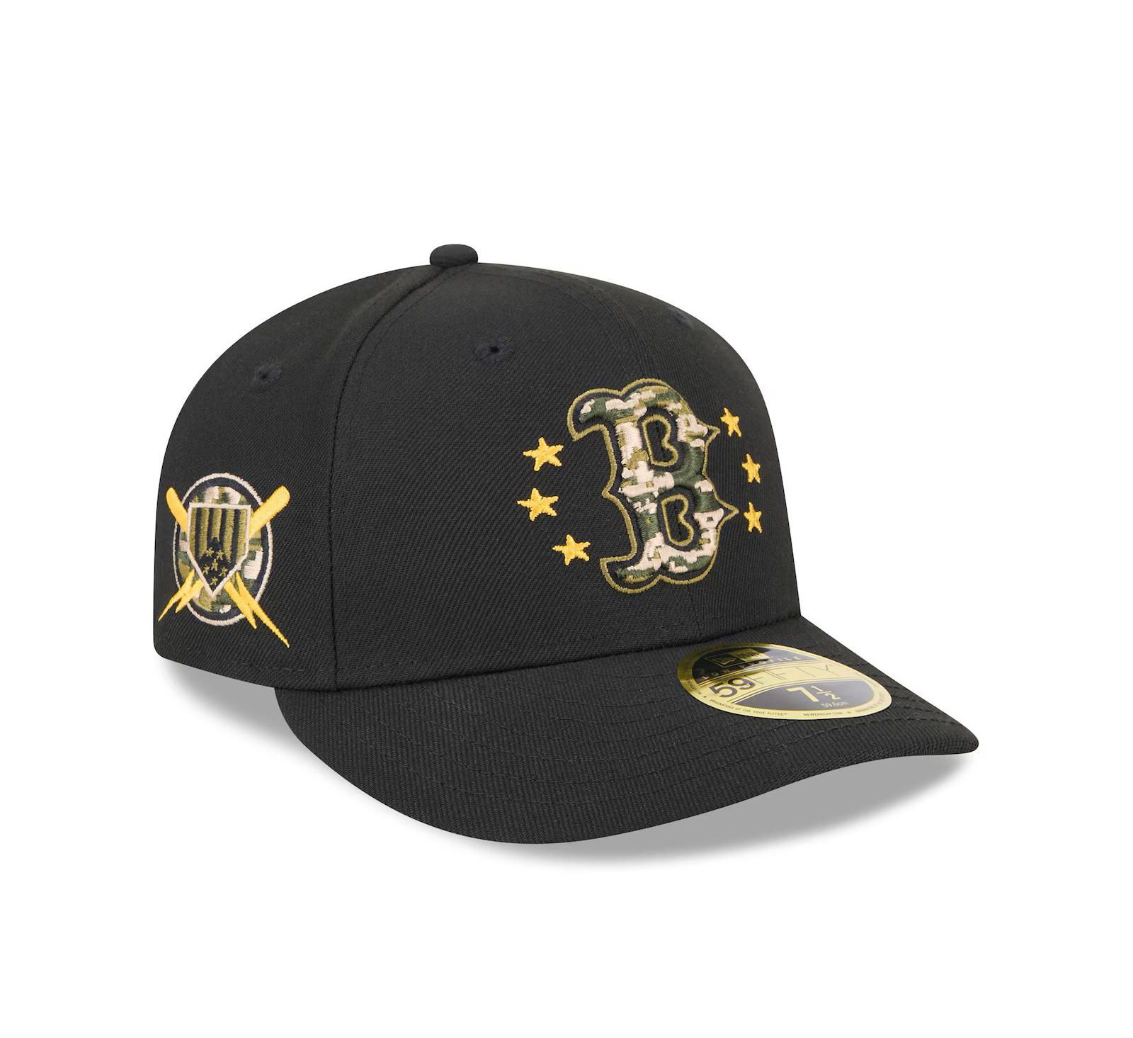 New Era Men's Black Boston Red Sox 2024 Armed Forces Day Low Profile 59FIFTY Fitted Hat
