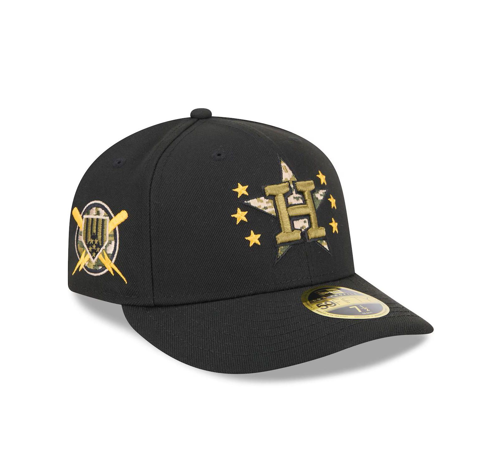 New Era Men's Black Houston Astros 2024 Armed Forces Day Low Profile 59FIFTY Fitted Hat