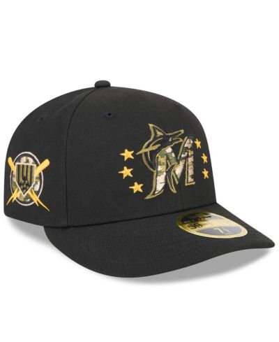 New Era Men's Black Miami Marlins 2024 Armed Forces Day Low Profile 59FIFTY Fitted Hat