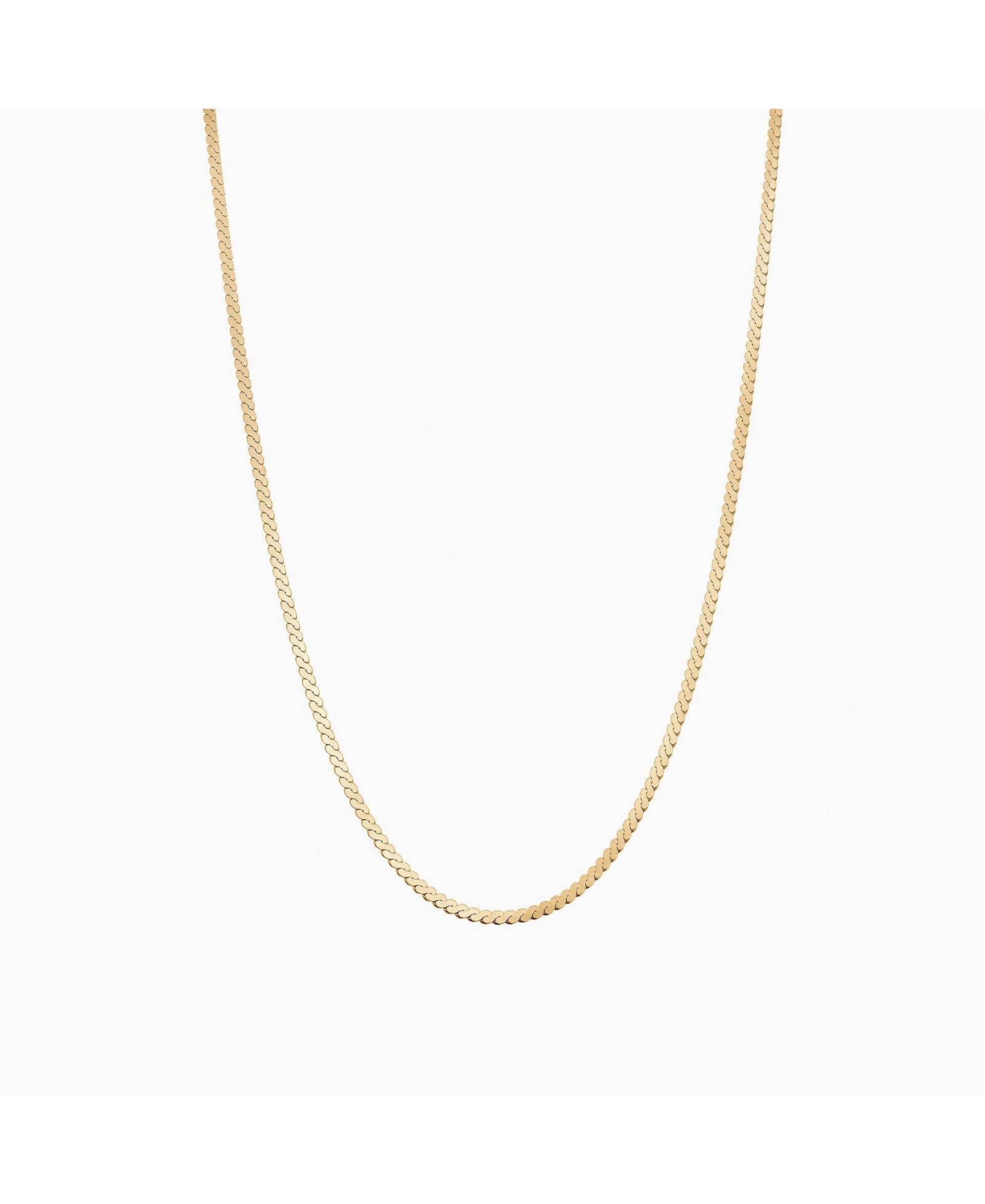 Sterling Silver ожерелье Cleopatra в виде плоской цепи с напылением 18k Gold