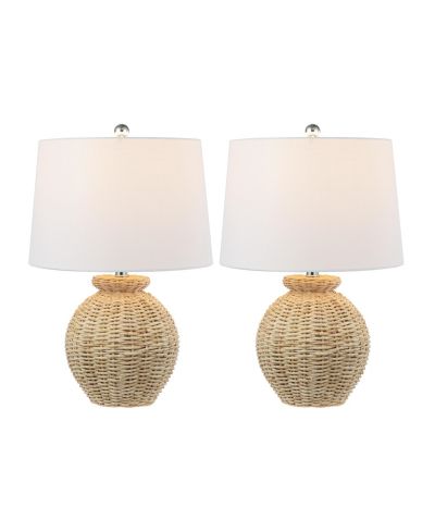 Настольная лампа Jonathan Y Nora 22" Rustic Coastal Rattan Globe LED