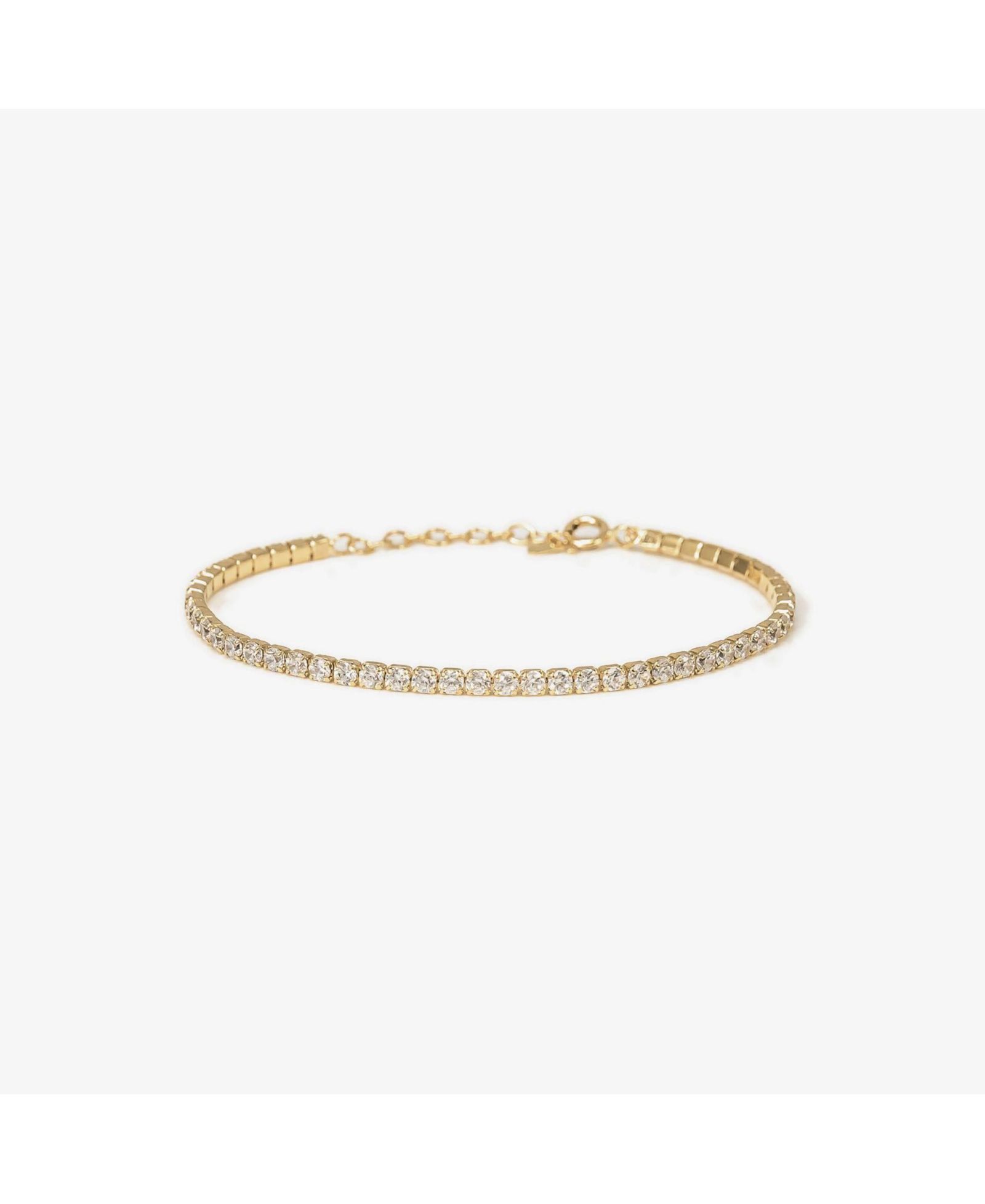 Sterling Silver 18k Gold Plated Cherie Bracelet Minimal Crystal Elegant