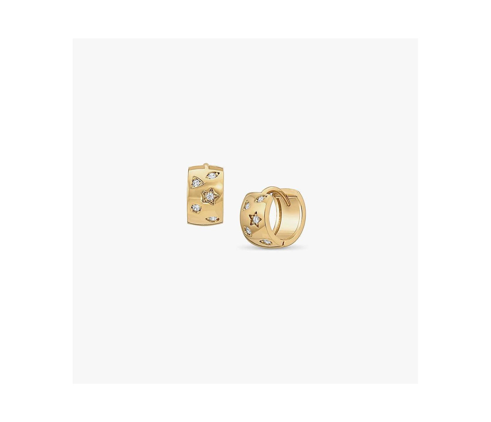Bearfruit Jewelry Серьги-кольца Stellar Huggies 14k Gold Plated