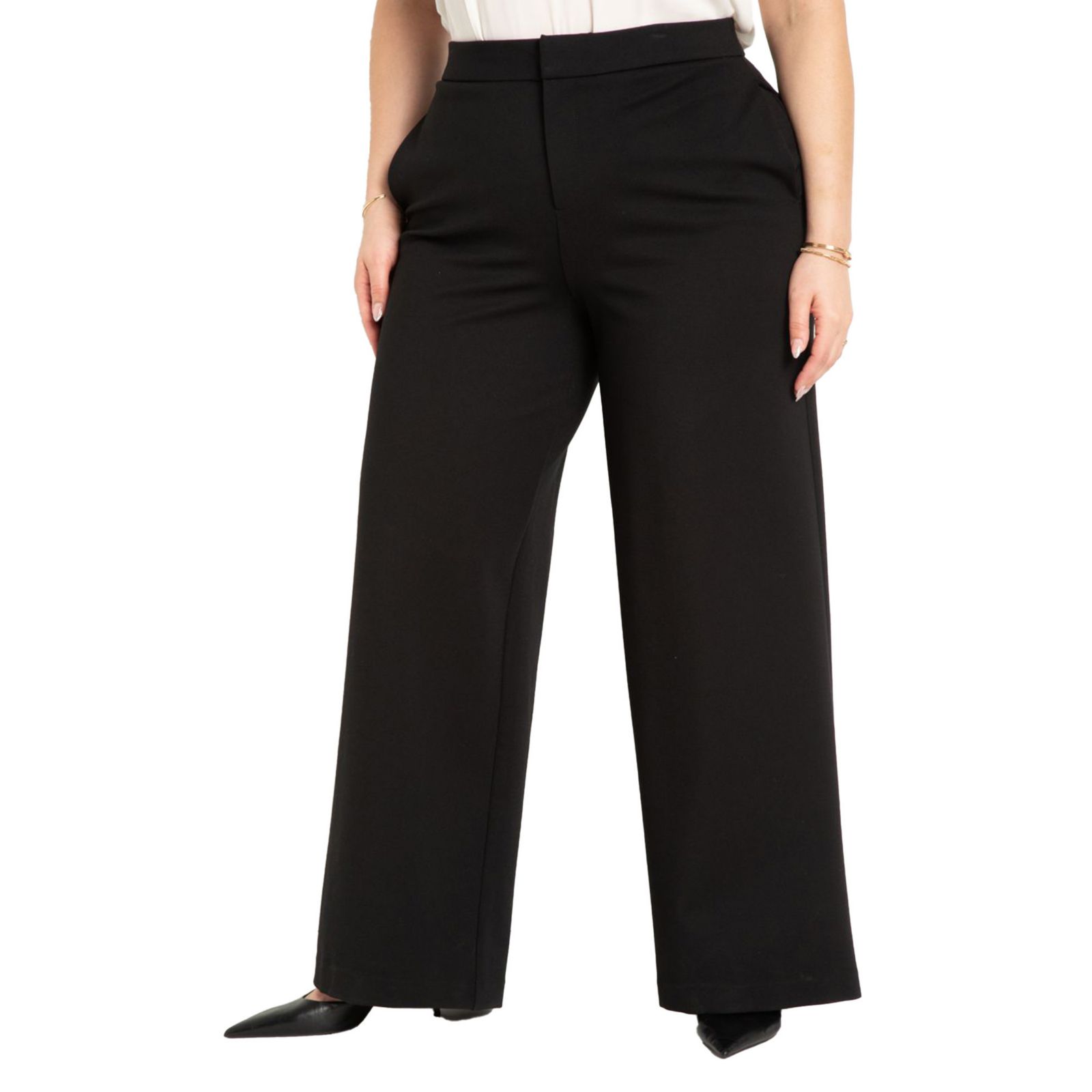 ELOQUII Women's The Ultimate Stretch Wide-Leg Work Pant
