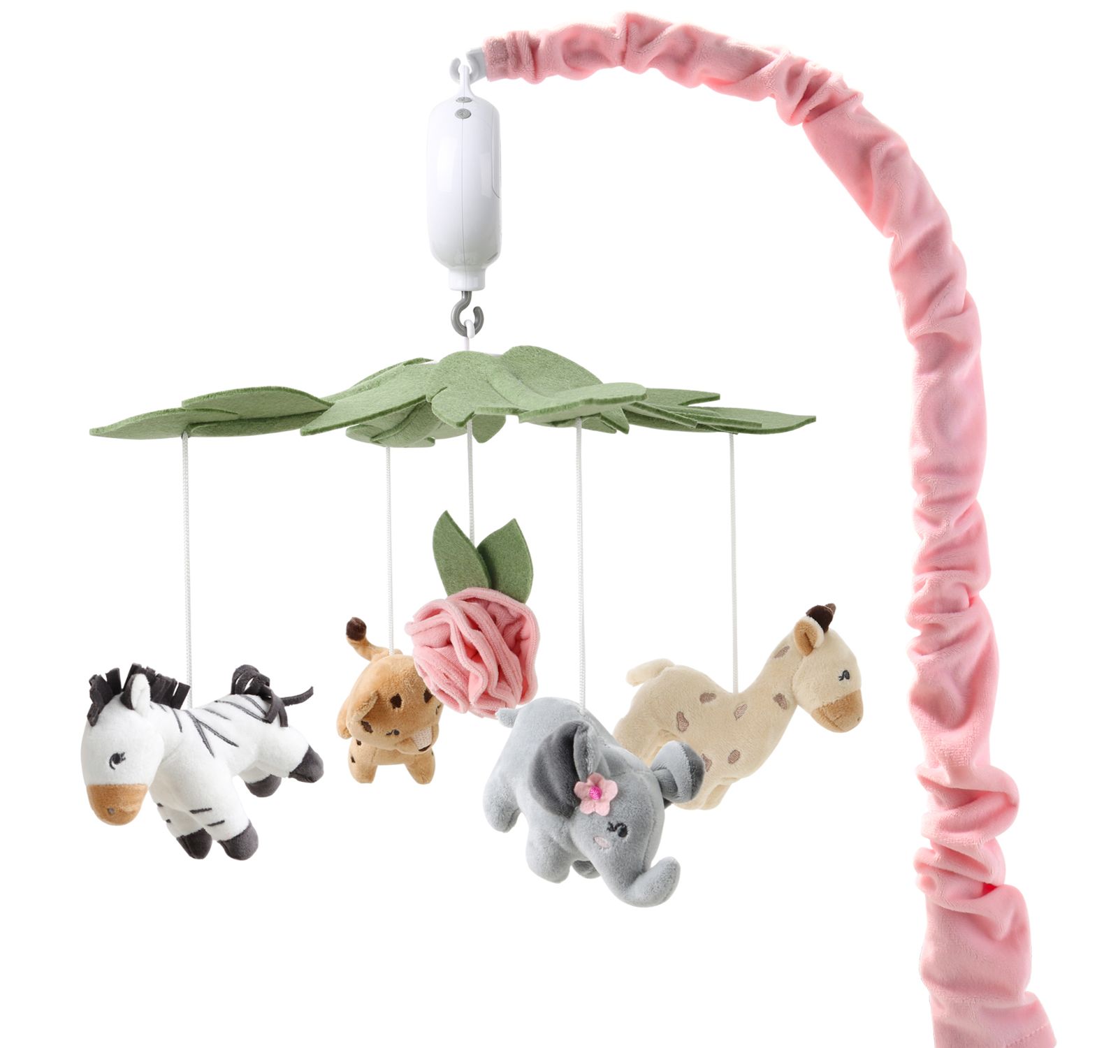 The Peanutshell Wildest Dreams Pink Musical Crib Mobile for Baby Girls