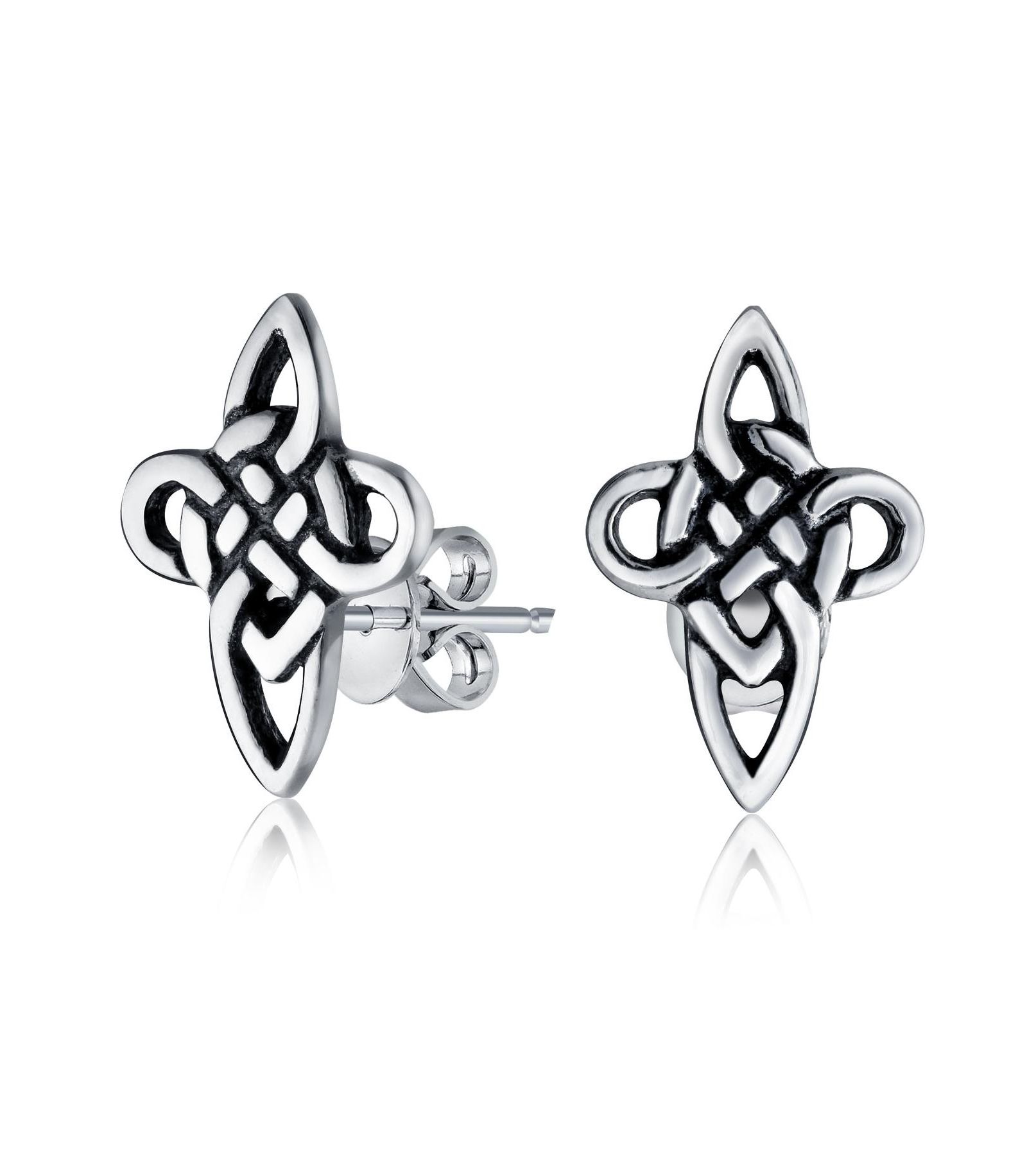 Bling Jewelry серьги-гвоздики с кельтским крестом и бесконечностью, стерлинговое серебро