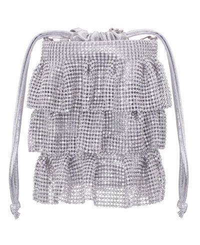 Nina 4 Tired Crystal Mesh Pouch Bag