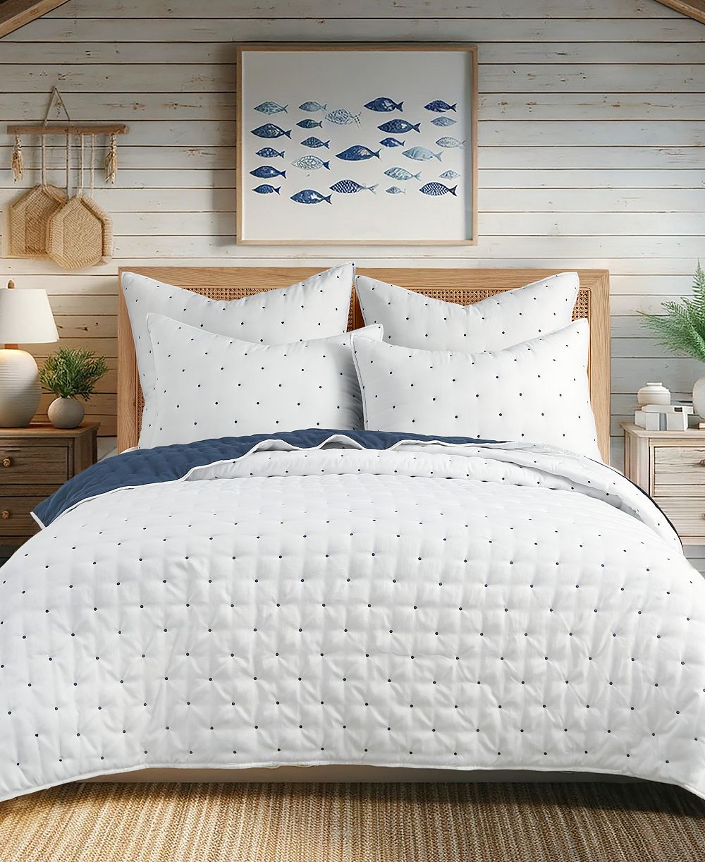 Levtex Home Декоративный стеганый комплект из 3 предметов Swiss Dot, Full/Queen