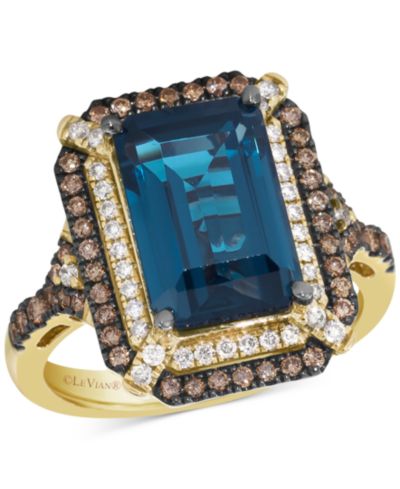 Blue Topaz / Yellow Gold