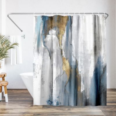 Americanflat 71x74 Abstract Shower Curtain - Revolving Motion by PI Creative Art