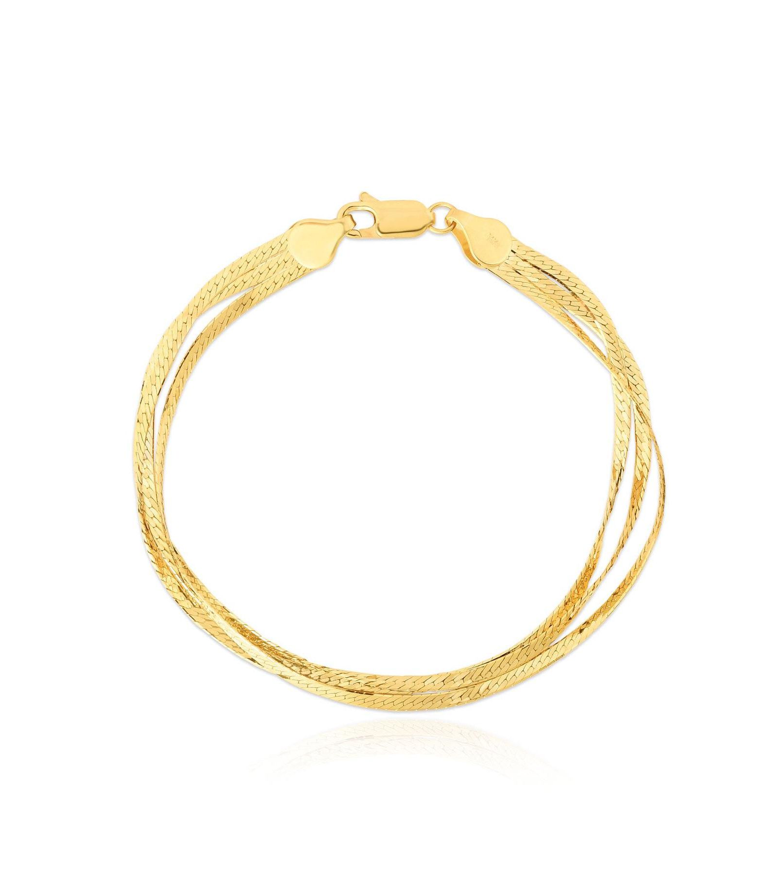 The Lovery Triple Strand Herringbone Bracelet