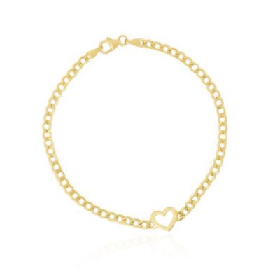 The Lovery Curb Heart Bracelet 14K Gold