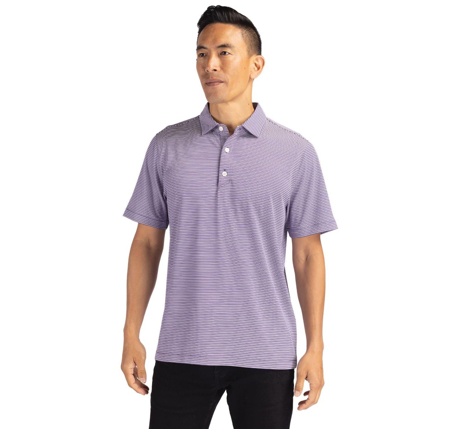 Мужская рубашка-поло Cutter & Buck Forge Eco Double Stripe Stretch Recycled