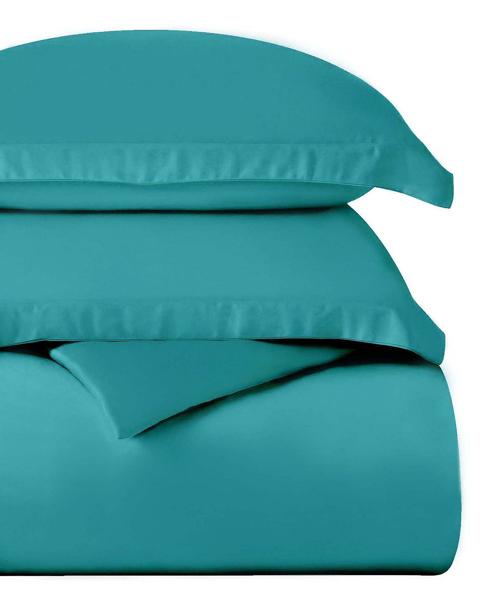 Superior 400-TC Egyptian Cotton Solid Luxury Duvet Cover Set, Full/Queen