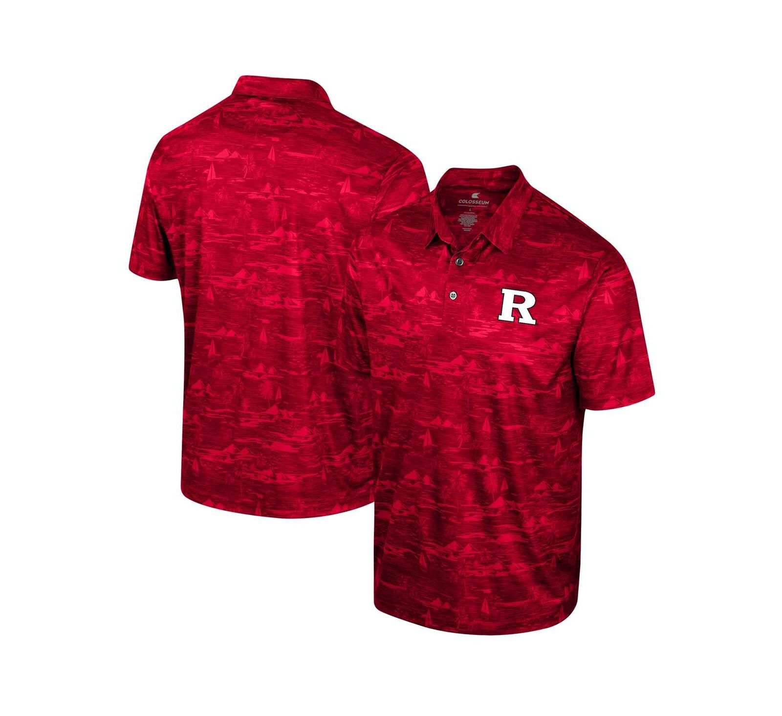 Colosseum Men's Scarlet Rutgers Scarlet Knights Daly Print Polo