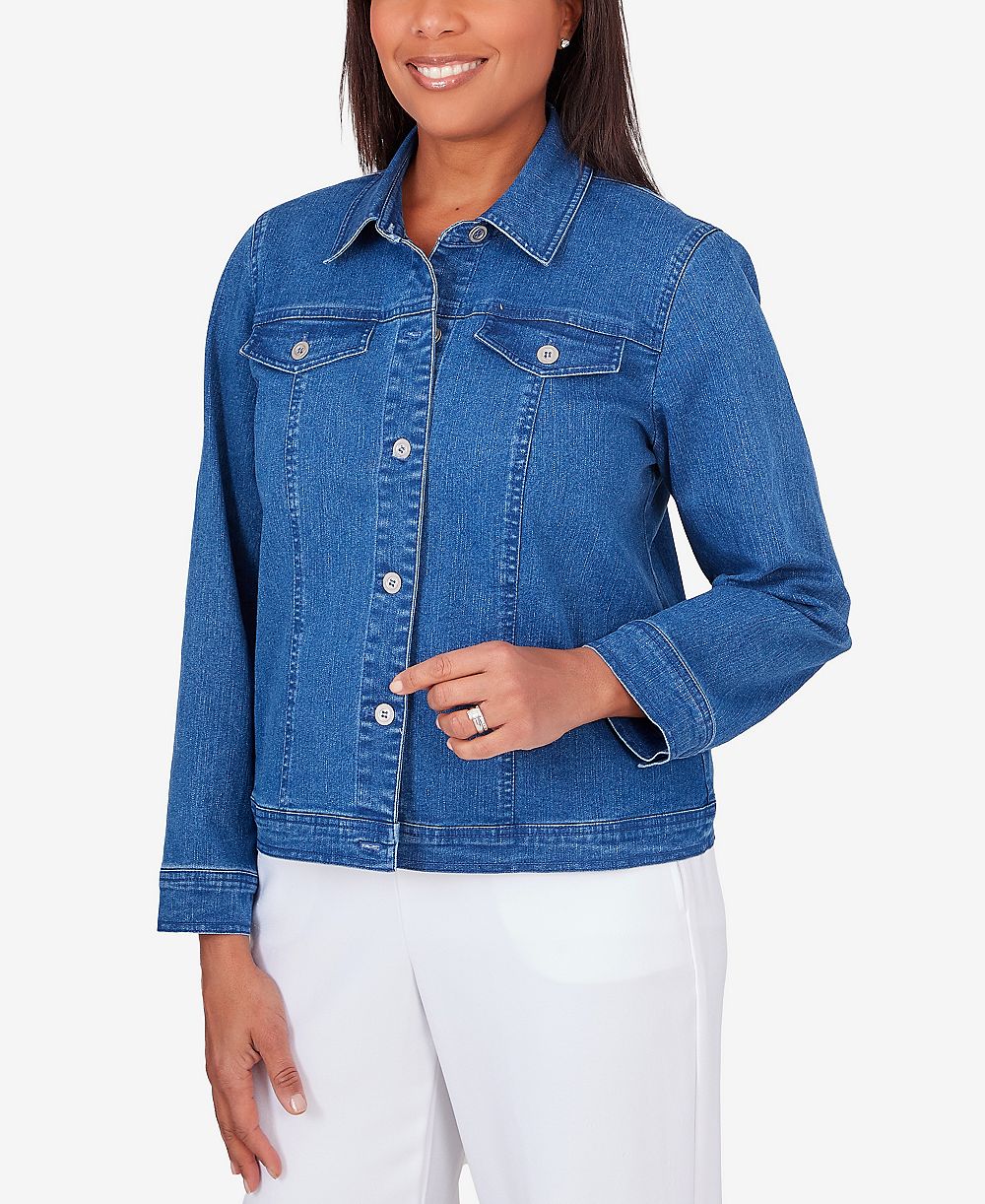Джинсовая куртка Alfred Dunner Petite Classic Fit