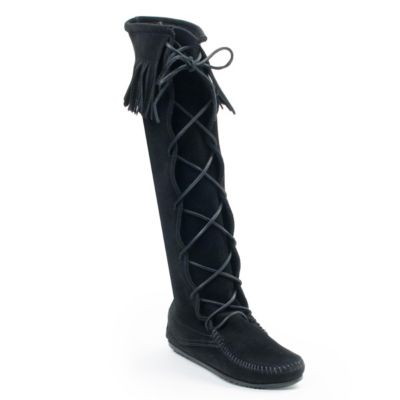 Minnetonka Women's Suede Front Lace Knee High Boots