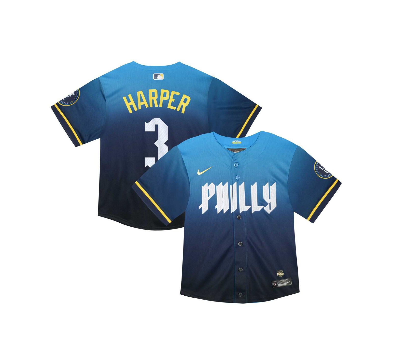 Детская джерси Nike Bryce Harper Blue Philadelphia Phillies 2024 City Connect Limited Player