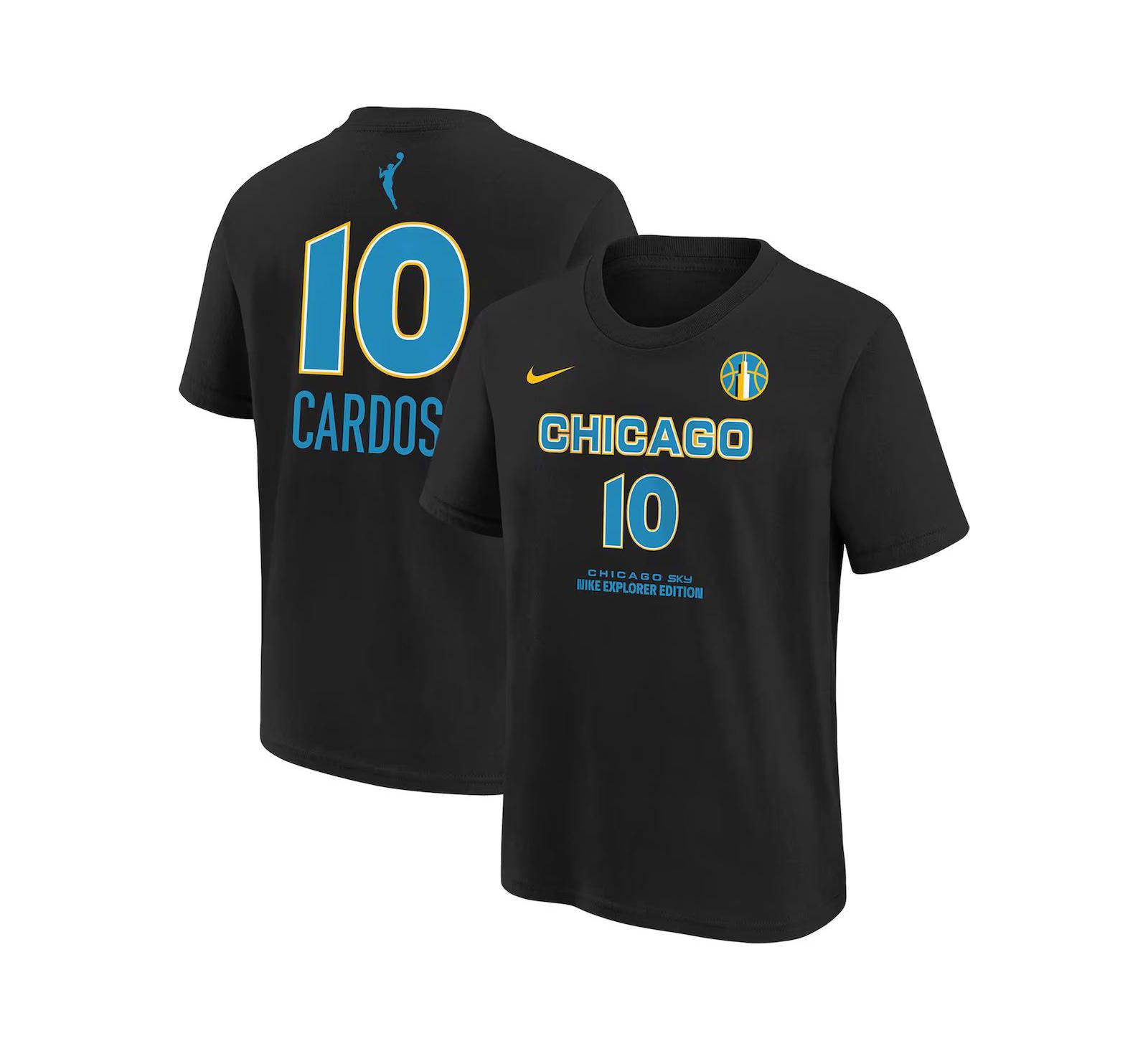 Детская футболка Nike Kamilla Cardoso Black Chicago Sky 2024 WNBA Draft