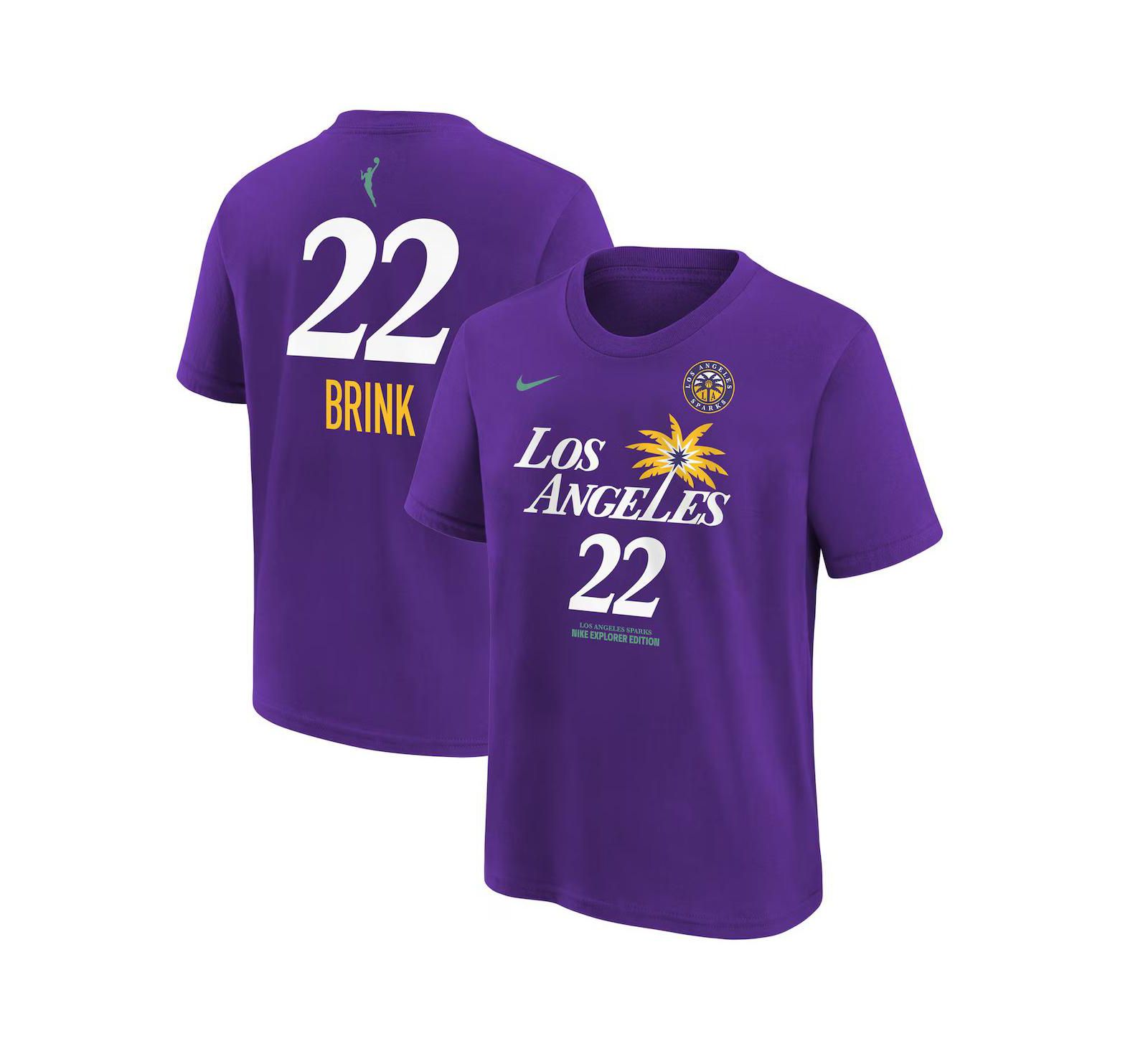 Футболка Nike Cameron Brink Los Angeles Sparks 2024 WNBA Draft для мальчиков и девочек