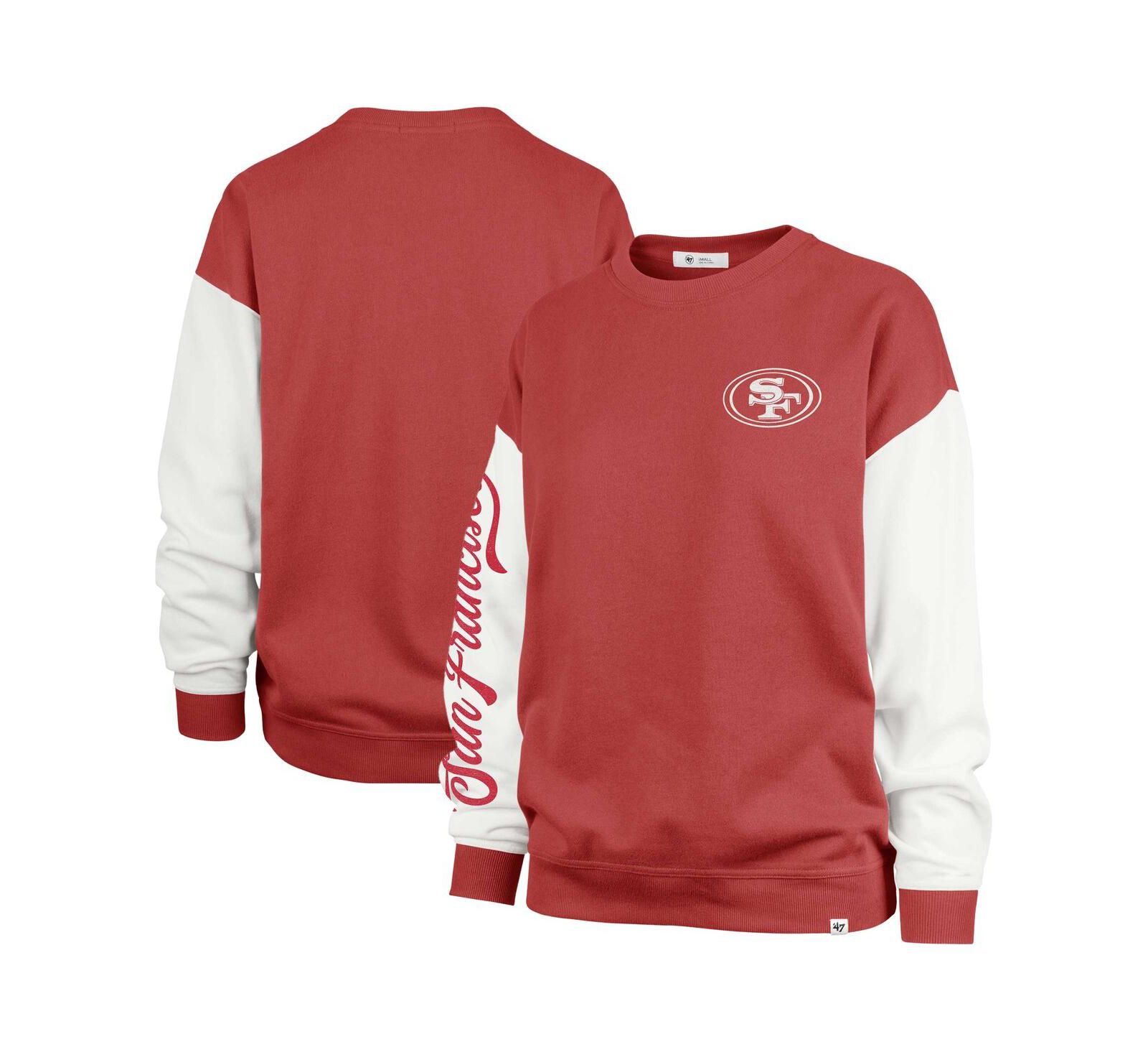 '47 Brand Women's Scarlet San Francisco 49ers Double Header Rise Andie Pullover Sweatshirt