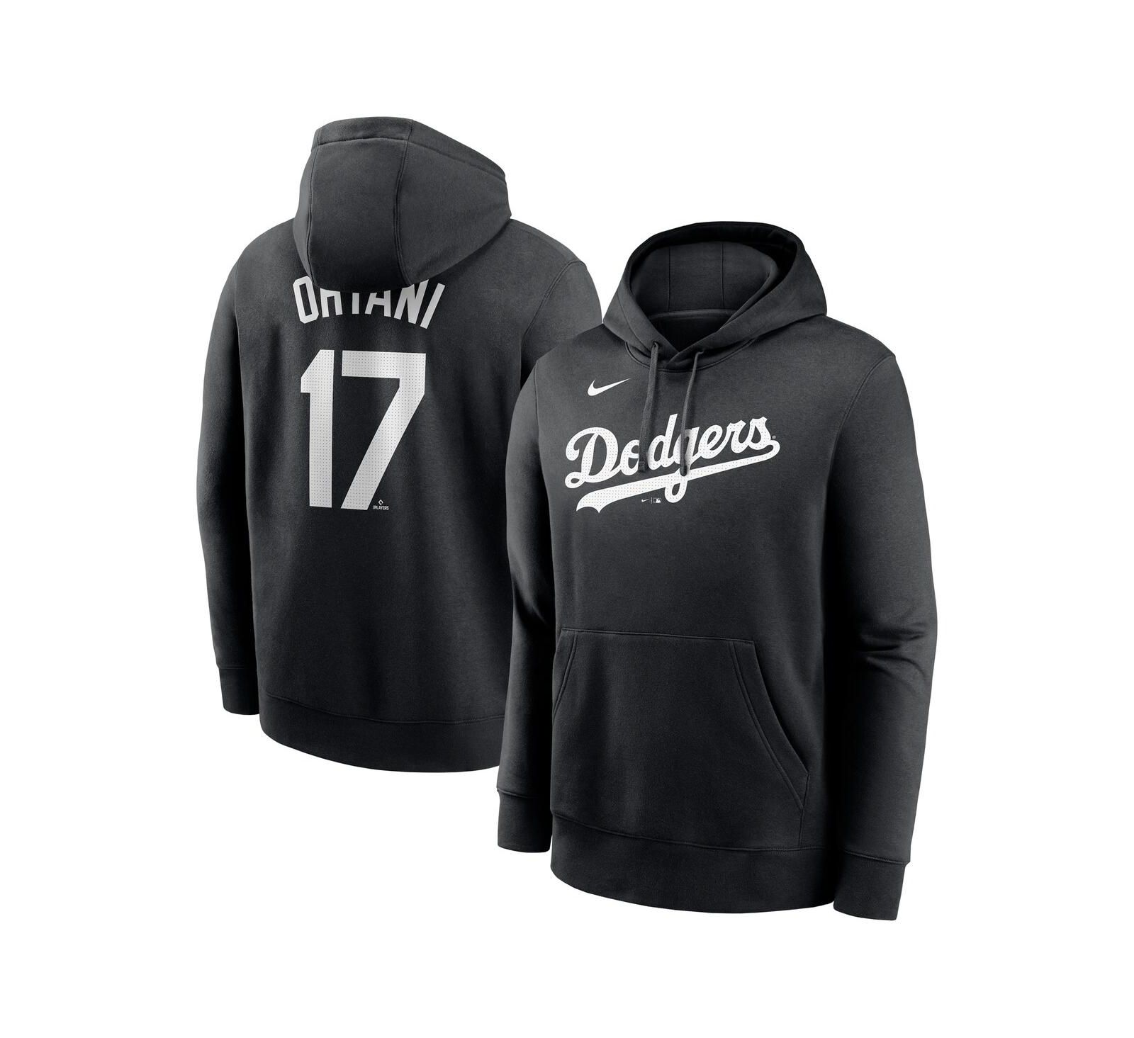 Nike Men's Shohei Ohtani Black Los Angeles Dodgers Player Name & Number Club Fleece Pullover Hoodie