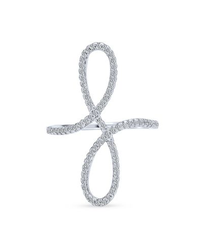 Bling Jewelry Delicate Pave CZ Full Finger Statement Infinity Ring .925 Sterling Silver
