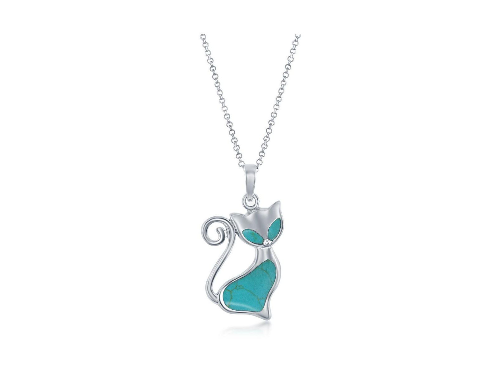 Simona кулон с бирюзой Created Turquoise из стерлингового серебра