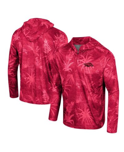 Мужской спортивный джемпер Colosseum Cardinal Arkansas Razorbacks Lightweight Quarter-Zip Hooded Top