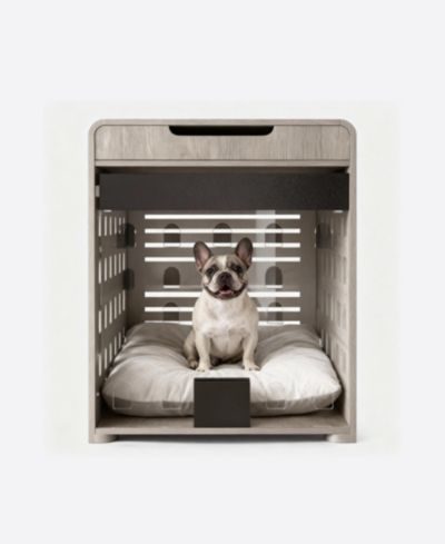 Dog Crate End Table with Charging Station, Furniture Style Pet Crate Nightstand for Small to Medium Dogs